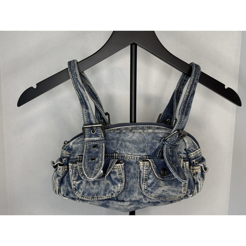 Women's Denim Bag Vintage Y2K Handbag Purse Tote Bag Small Bag Pockets 90's Bag